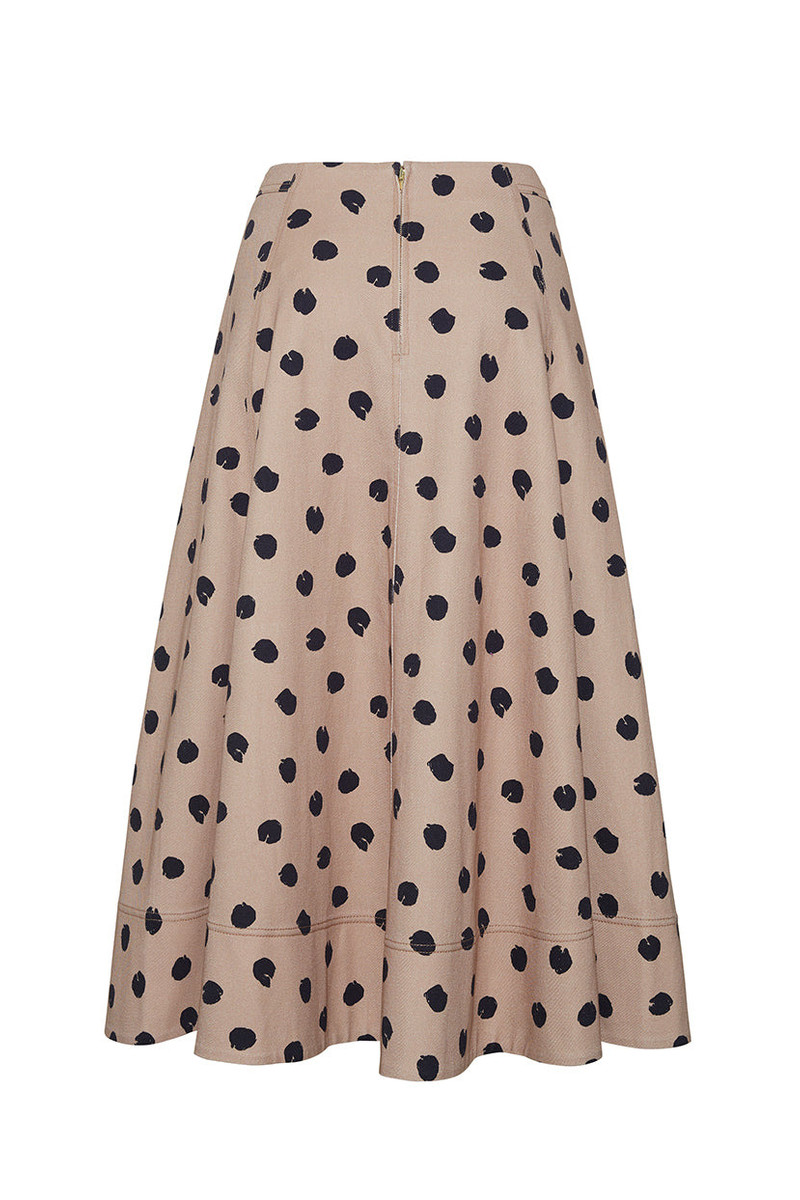 Aisha Skirt Midi-Length Printed Cotton Canvas Skirt 3