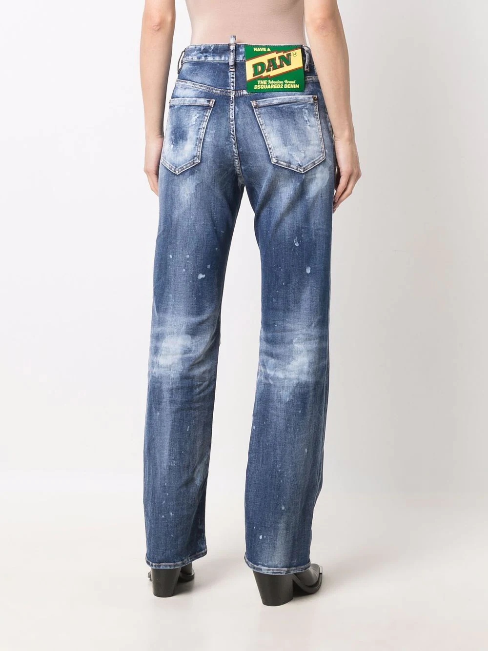 high-waisted tie-dye jeans - 4
