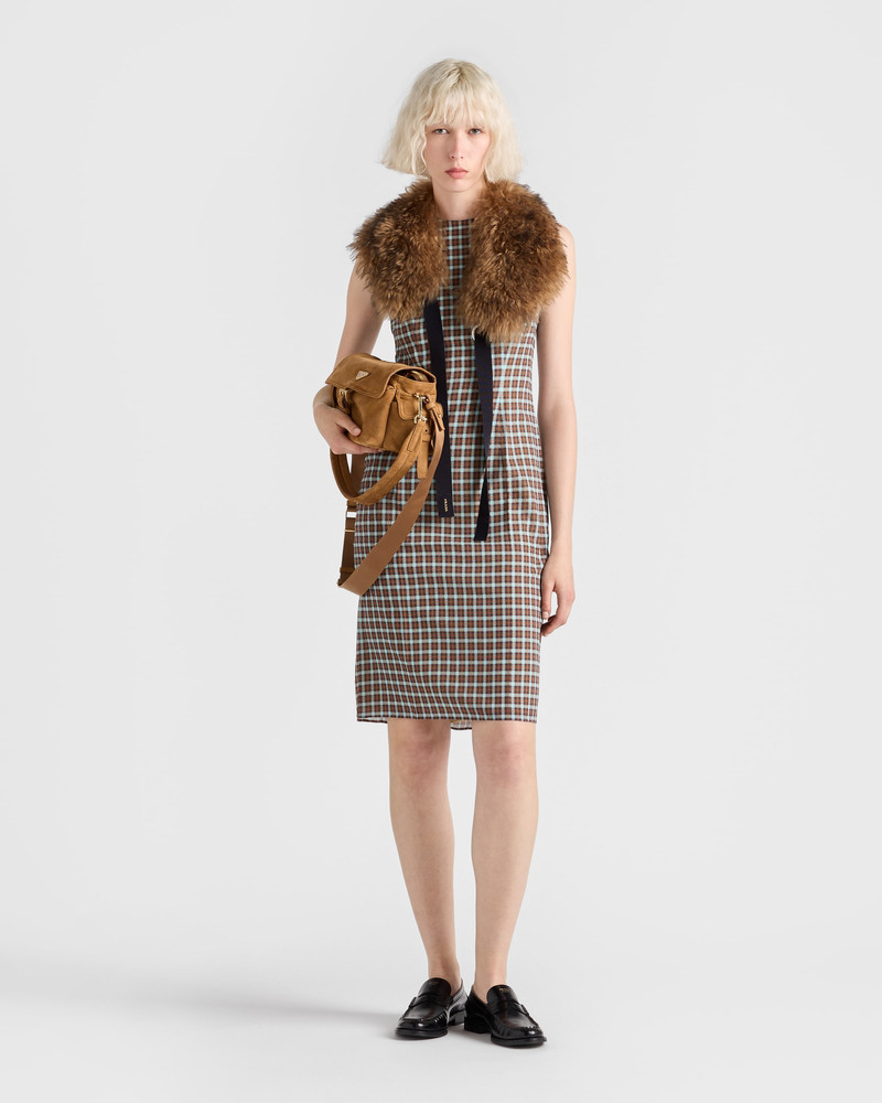 Prada Checked georgette dress outlook