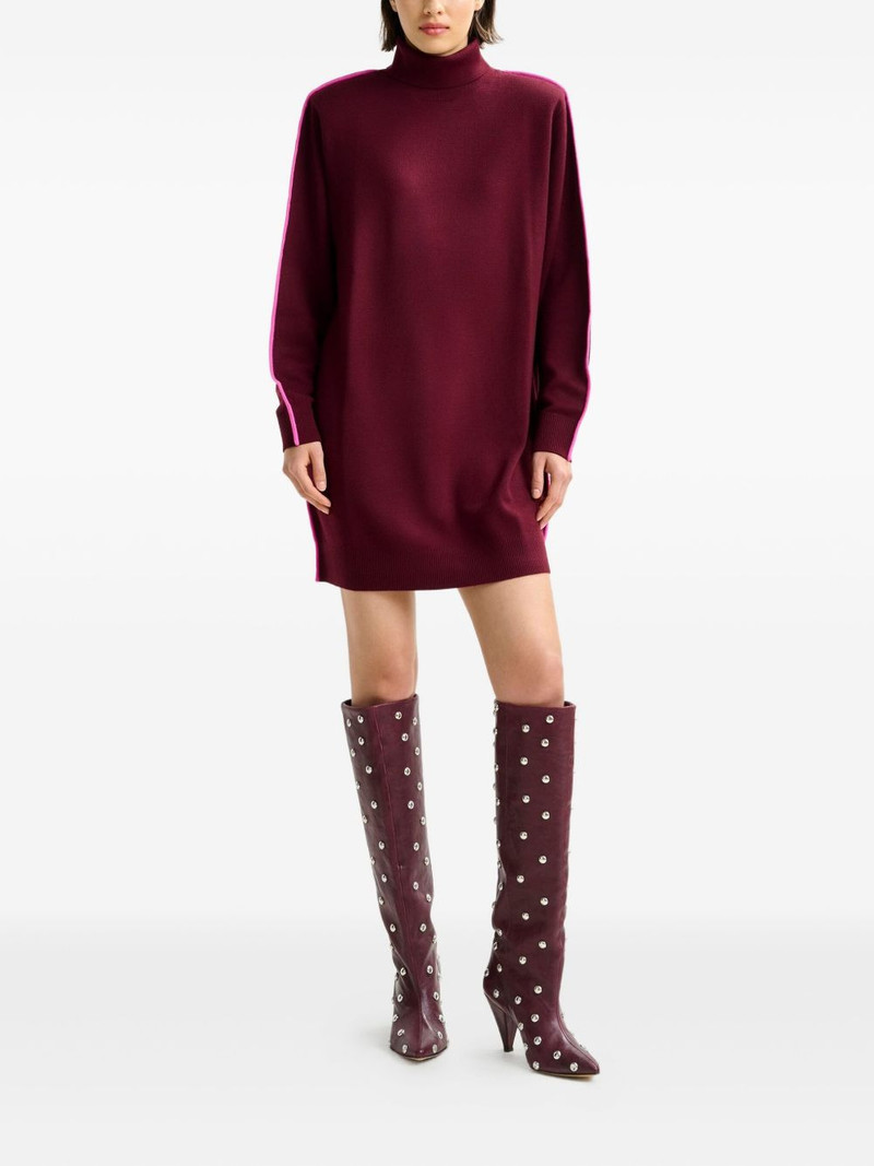 ESSENTIEL ANTWERP stripe-detail turtleneck mini dress outlook