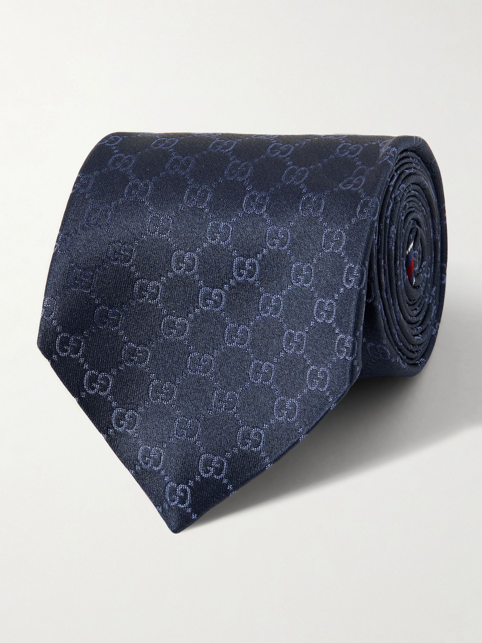 8cm Logo-Jacquard Silk Tie Navy - 1