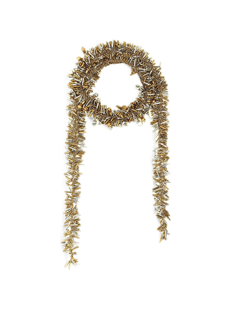 Dries Van Noten Fringed Beaded Scarf Necklace 1
