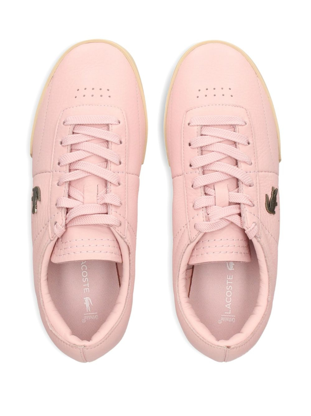 logo-plaque leather sneakers - 3