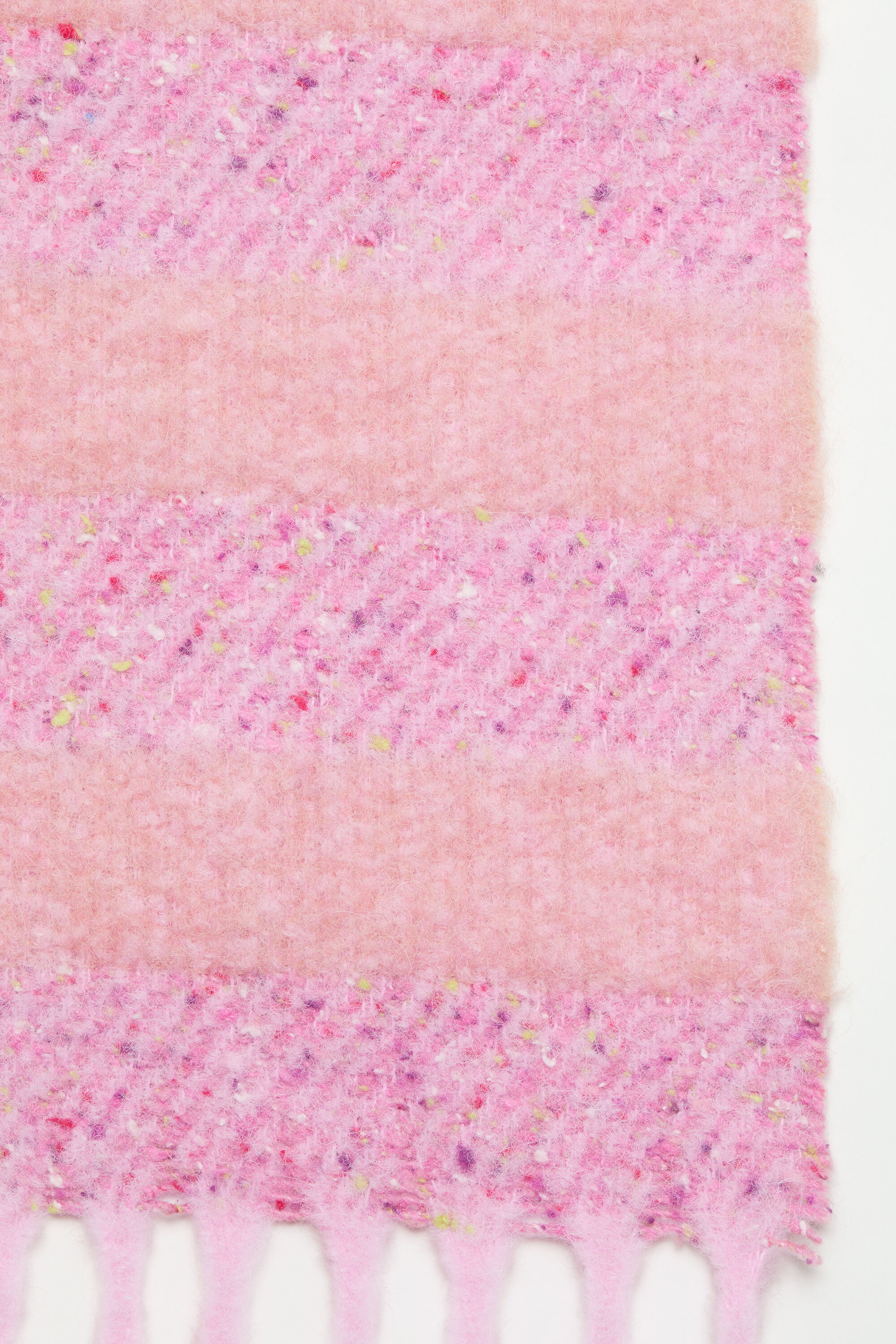 Stripe alpaca scarf - Narrow - Bright pink/old pink - 5