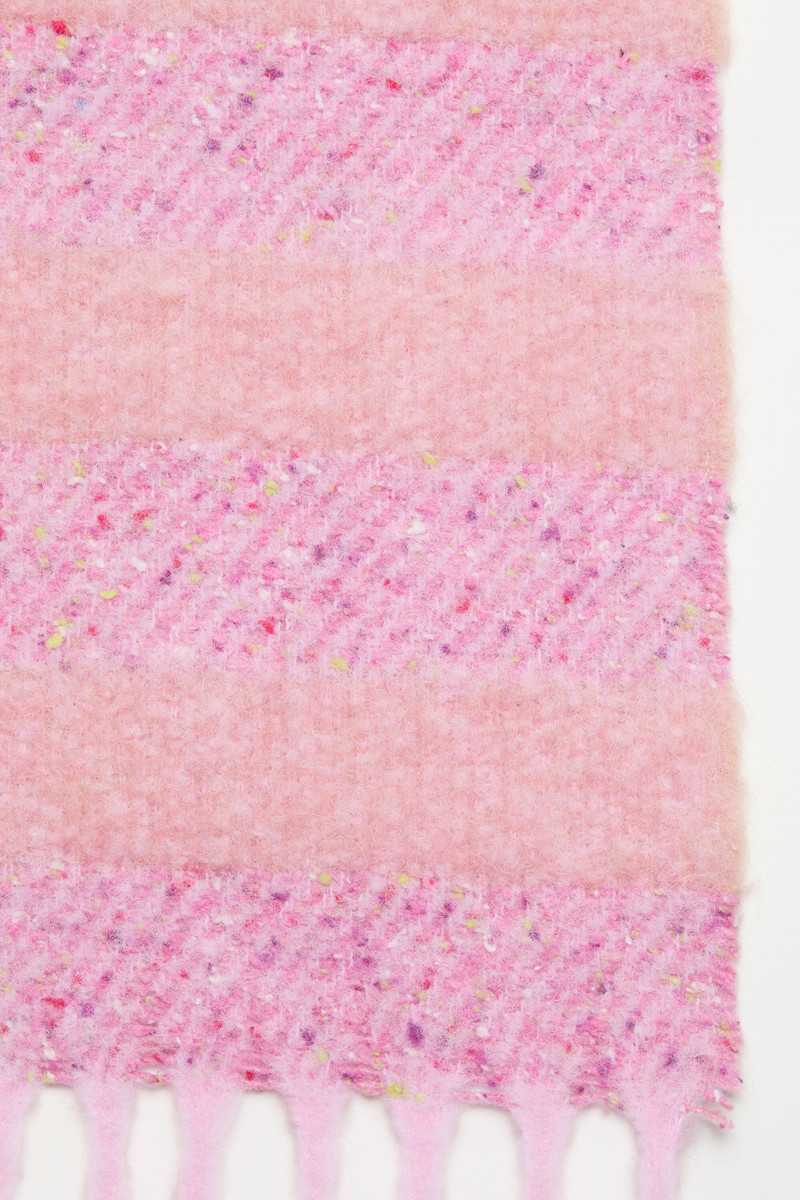 Stripe alpaca scarf - Narrow - Bright pink/old pink 5