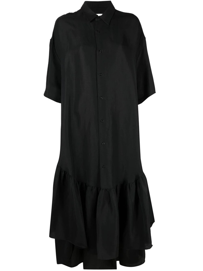 ruffle-detailing shirtdress 1