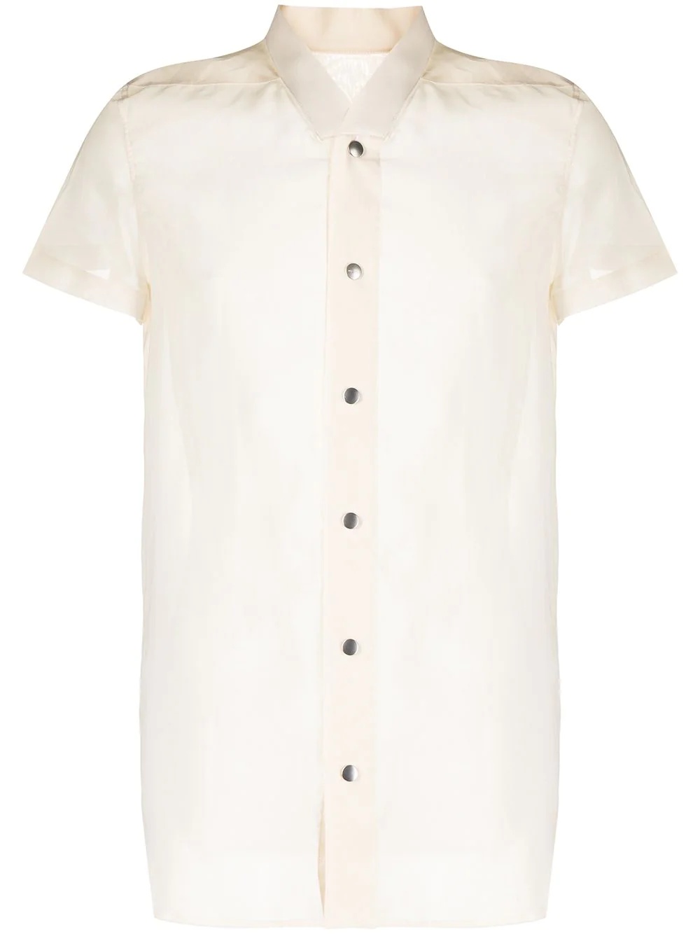 woven gold short-sleeve shirt - 1