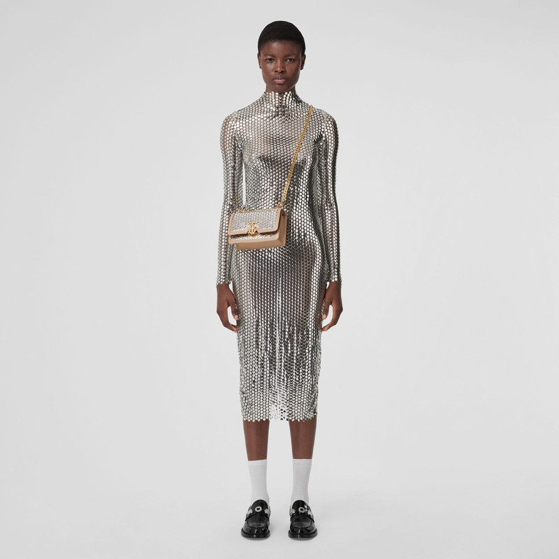 Mini Paillette-embellished Silk Chain TB Bag 6