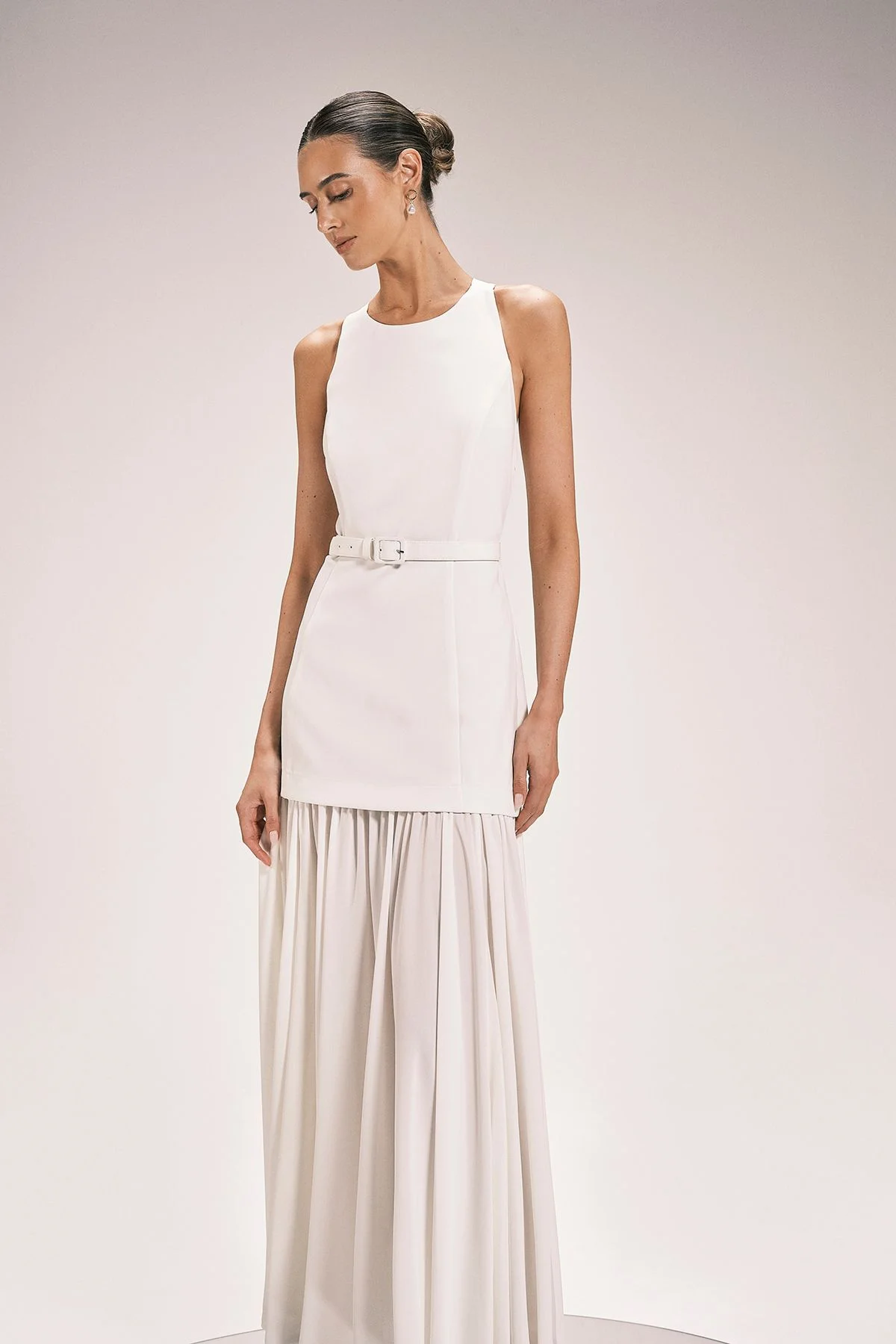 karen millen white halter neck dress Petite Crinkle Woven Maxi - BKK28997-133 Graduation dresses
