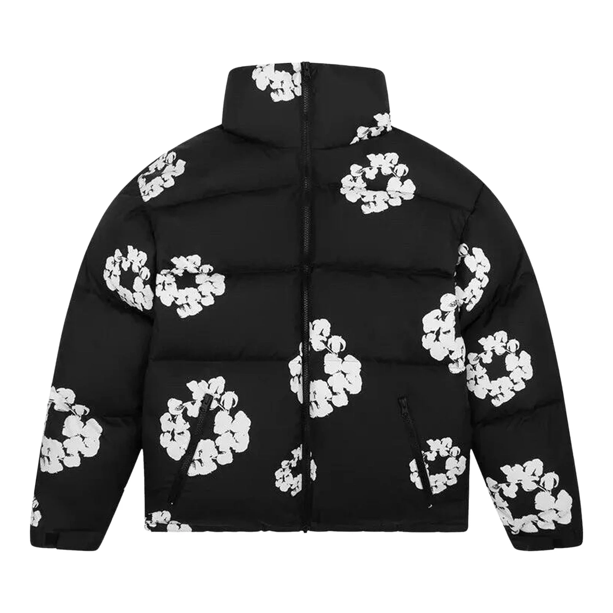 Denim Tears Wreath Puffer Jacket 'Black' - 1