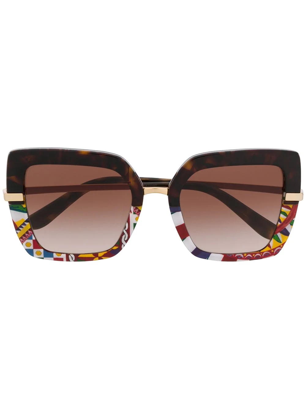 half rim mosaic oversized sunglasses - 1