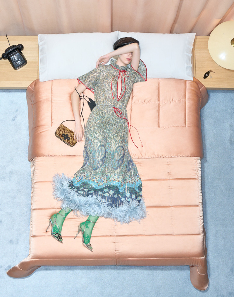PEKIN MIDI DRESS WITH VOYAGE IMAGINAIRE PAISLE 8