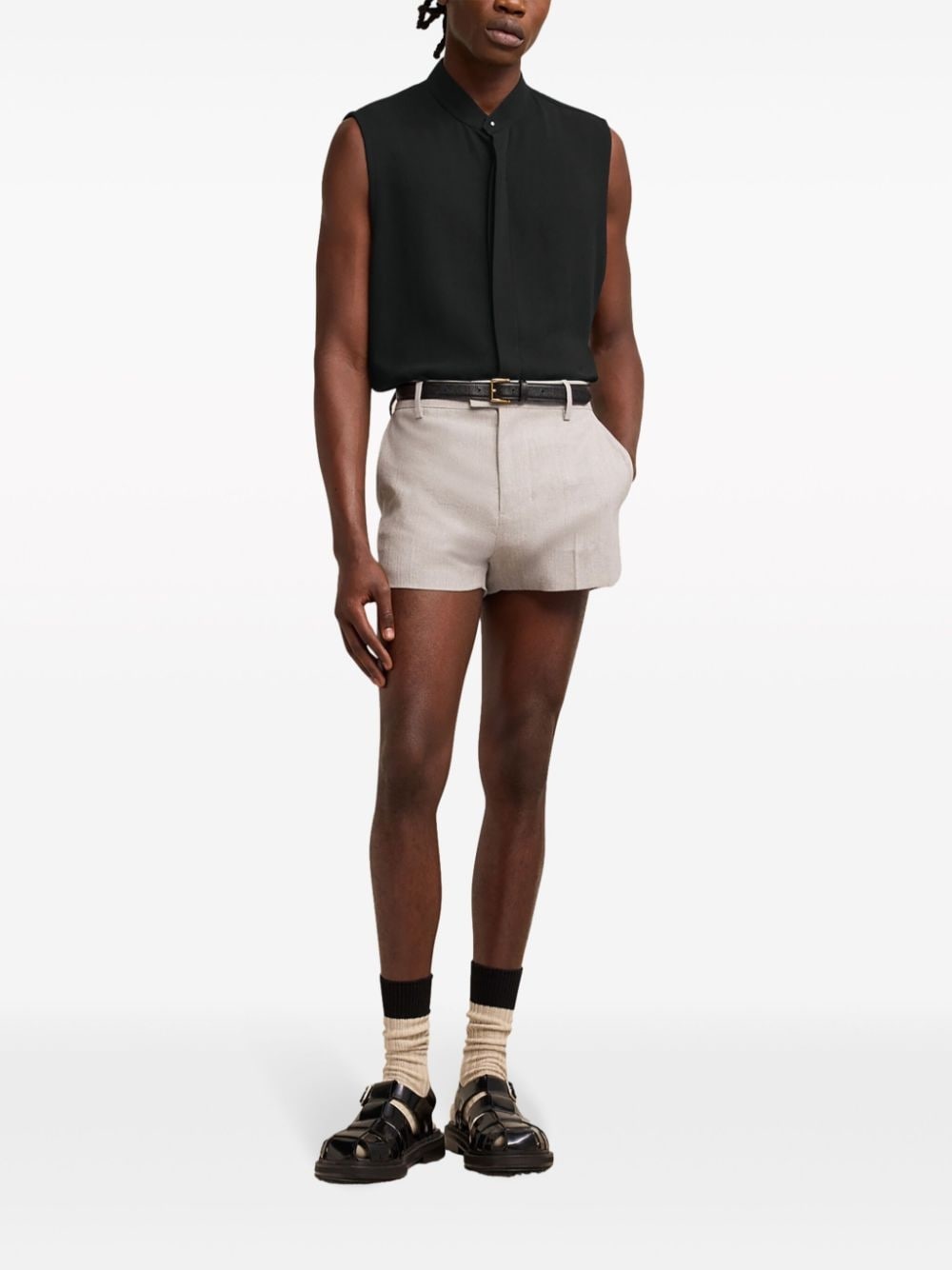 Ami de Coeur-embroidery sleeveless shirt - 2