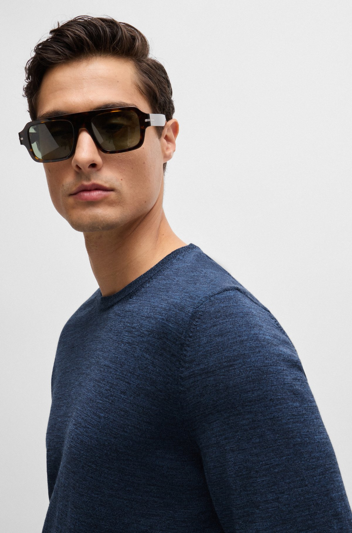REGULAR-FIT SWEATER IN MERINO WOOL WITH CREW NECKLINE - 3