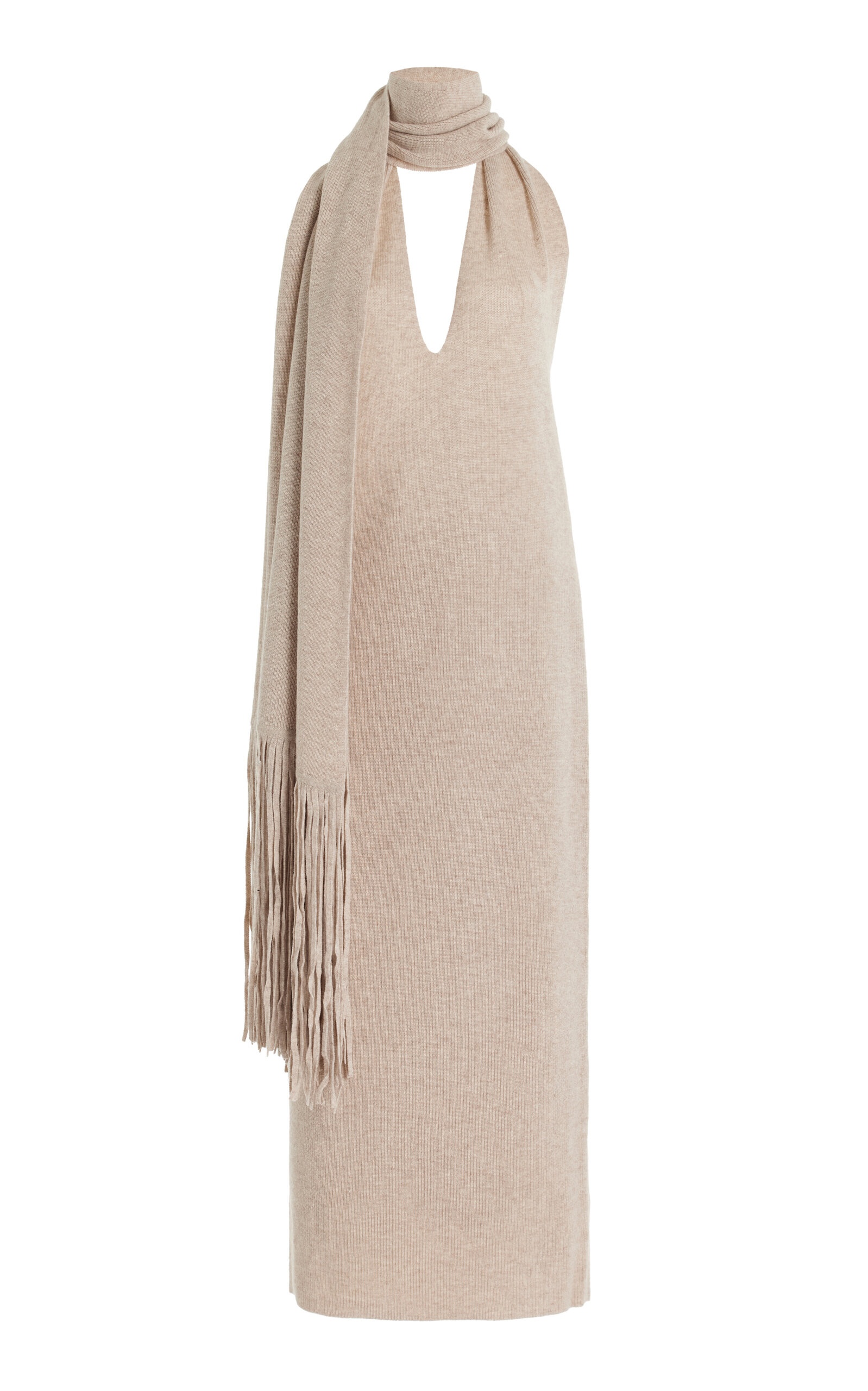 Jorden Scarf-Detailed Wool-Cashmere Midi Dress grey - 1