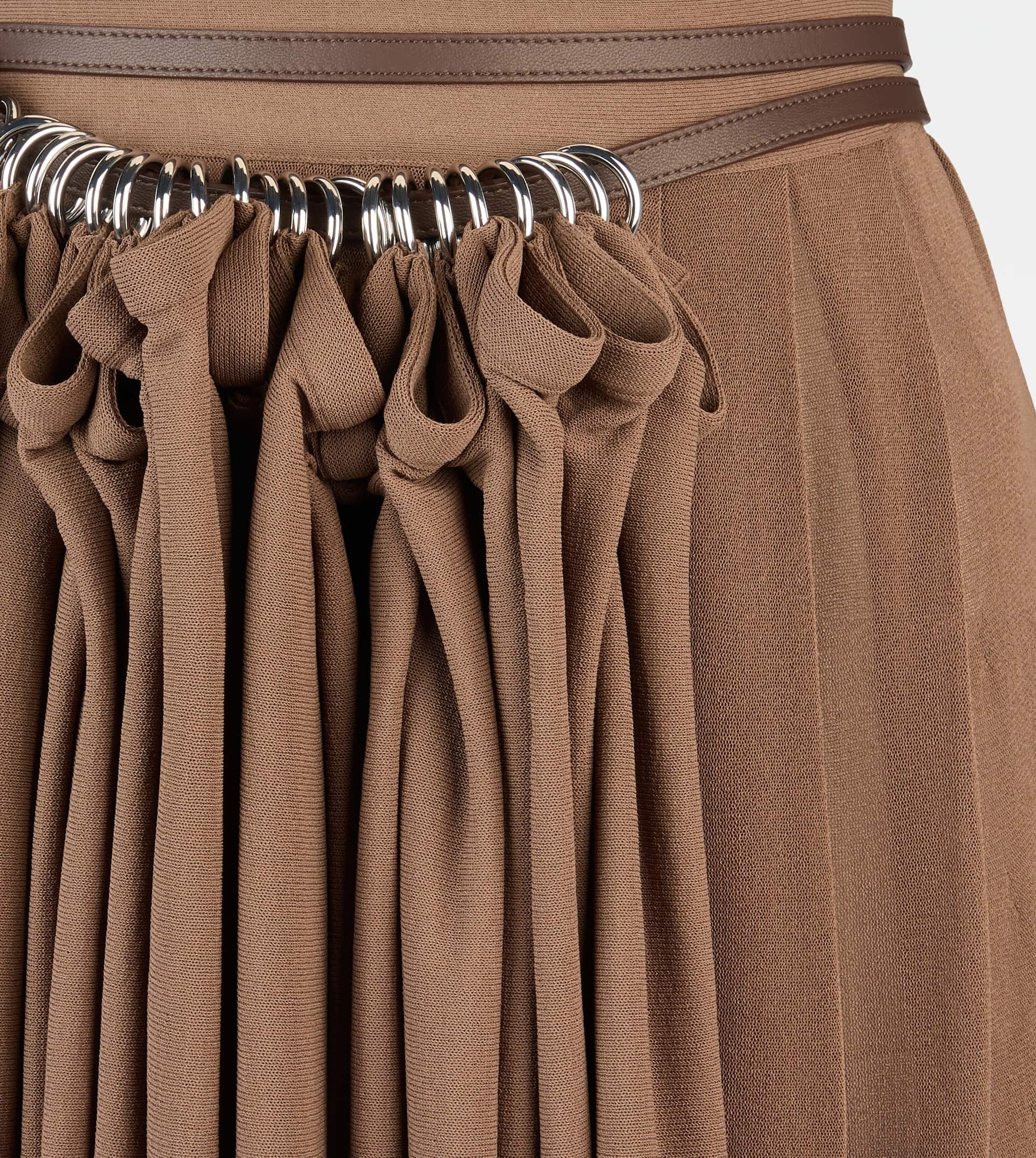 SKIRT IN STRETCH VISCOSE - BROWN - 2