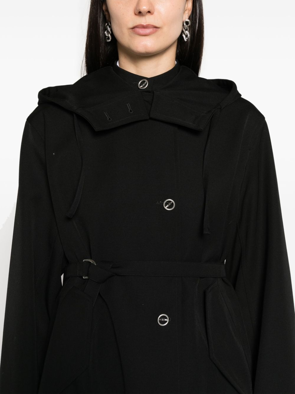 hooded wool coat - 5