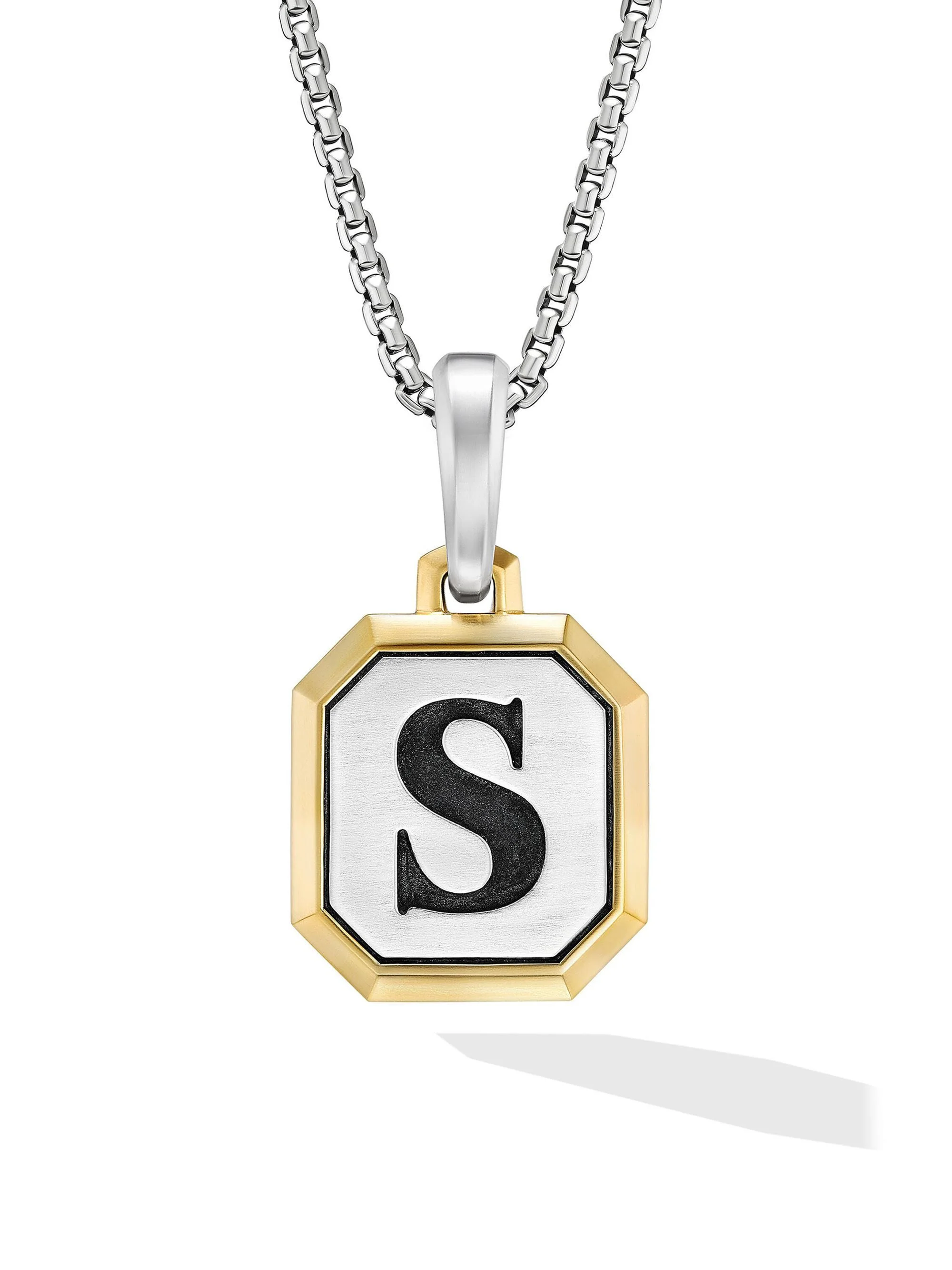 Men's Initial Amulet in Sterling Silver - S Silver - 1