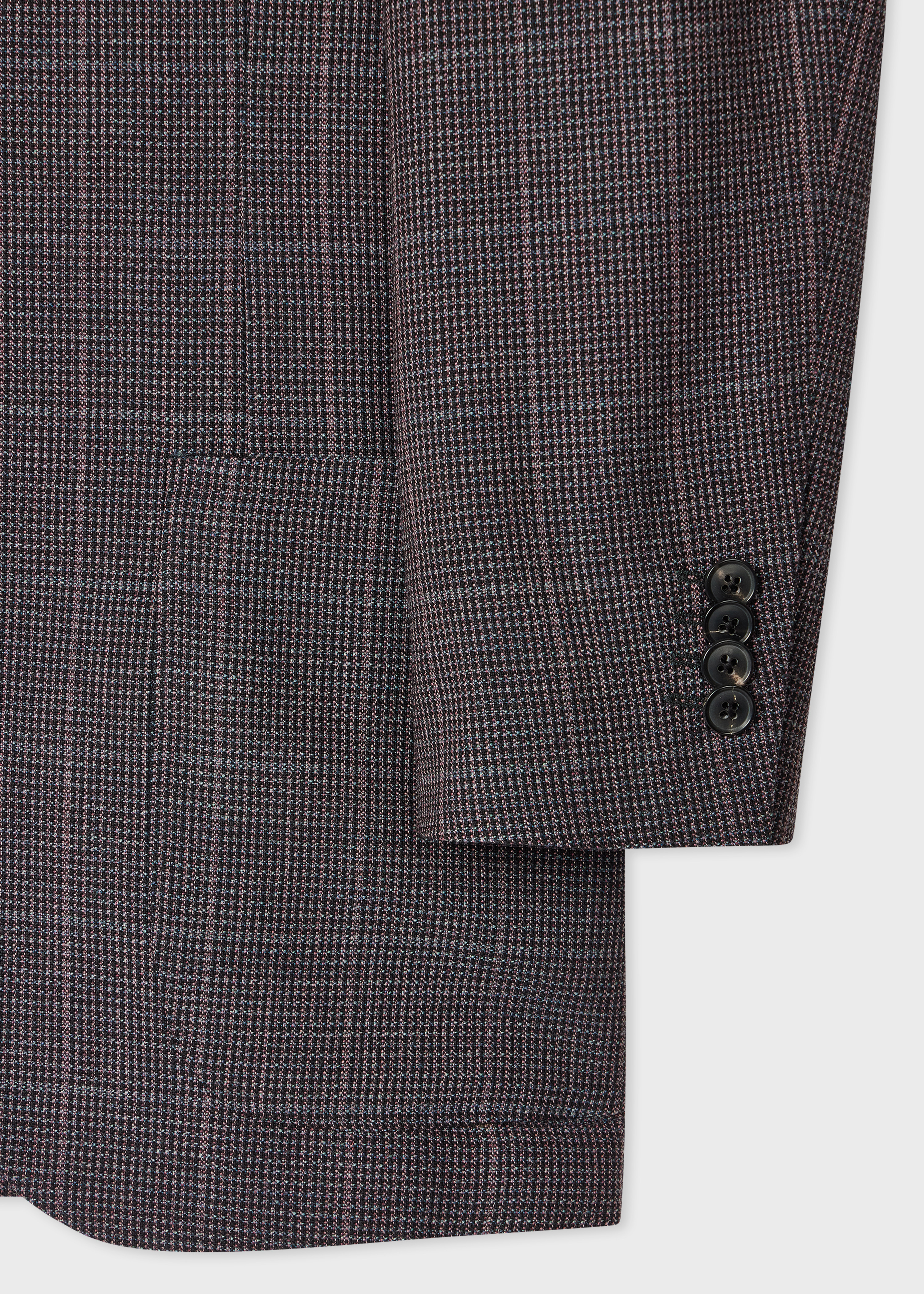 Mauve Check Stretch-Wool Buggy-Lined Blazer - 3