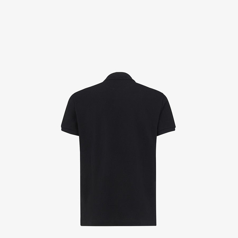 FENDI Black cotton polo shirt outlook