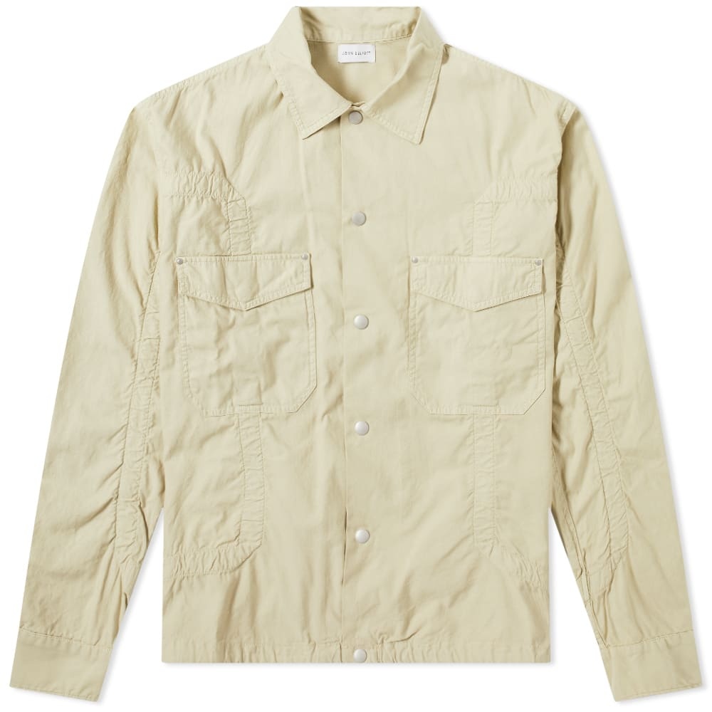 John Elliott Cotton Poplin Frame Snap Overshirt - 1