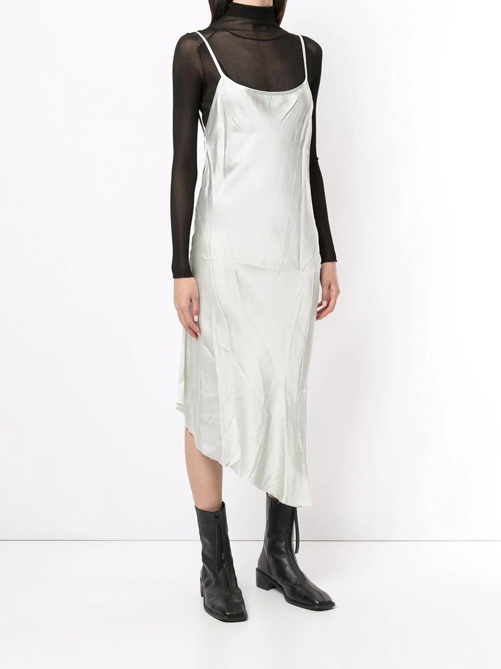 asymmetric slip dress - 3