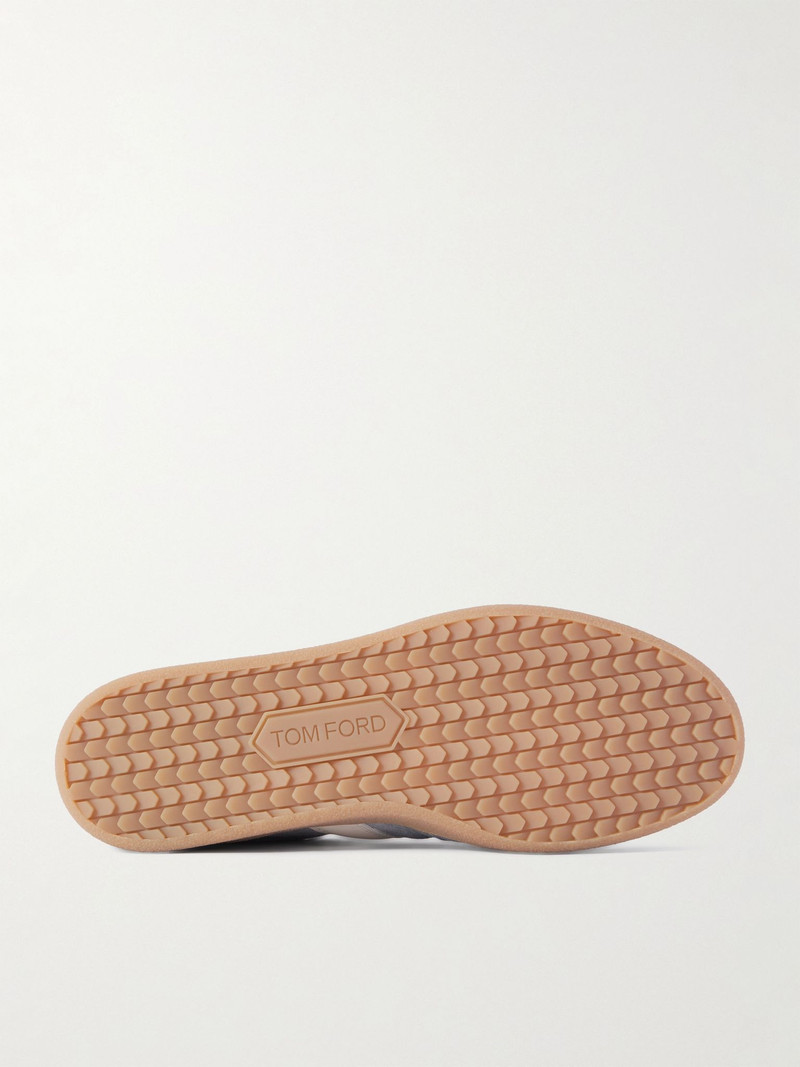 TOM FORD Archer Leather-Trimmed Suede Sneakers Blue outlook