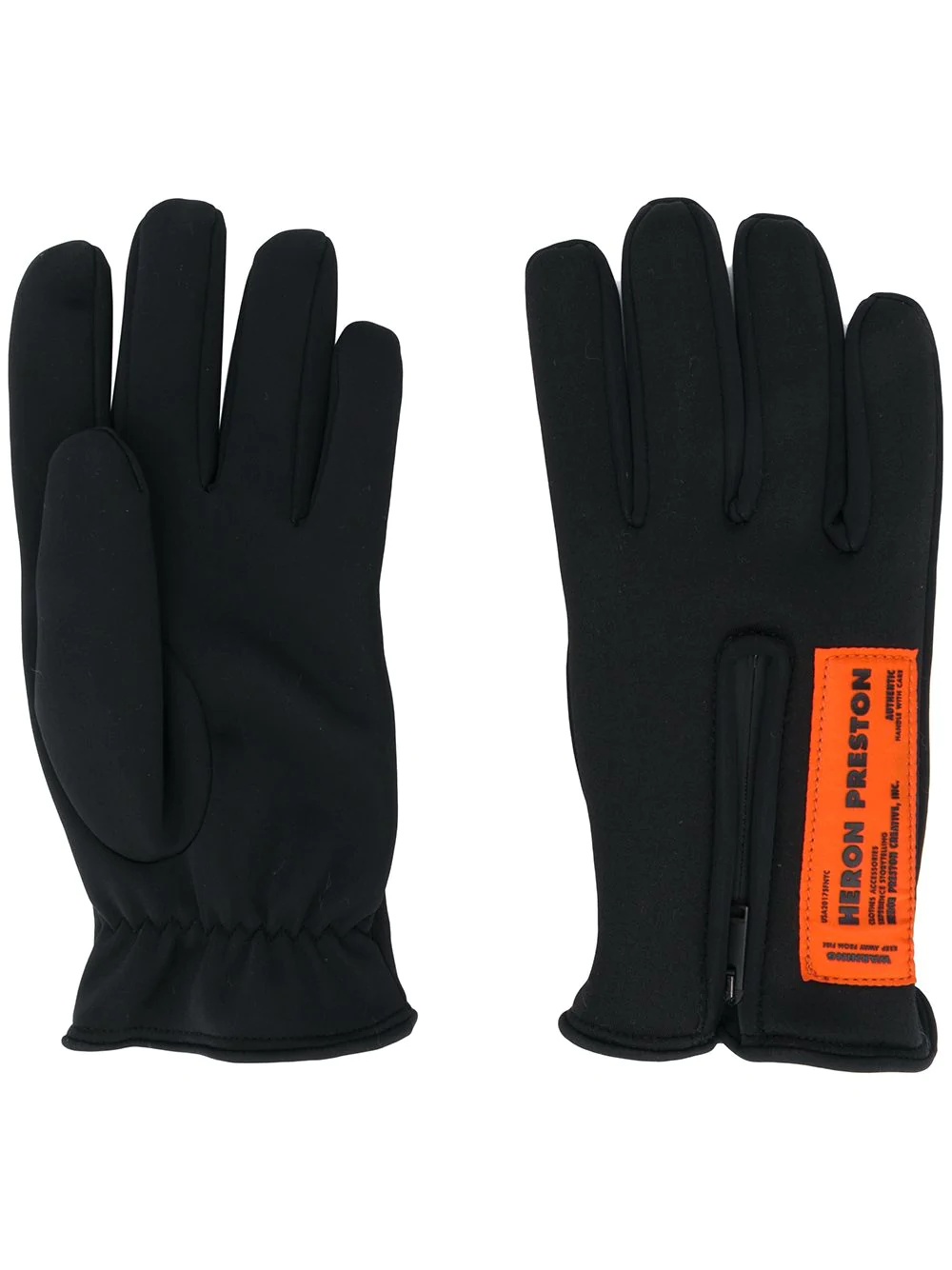 logo patch zipped gloves - 1