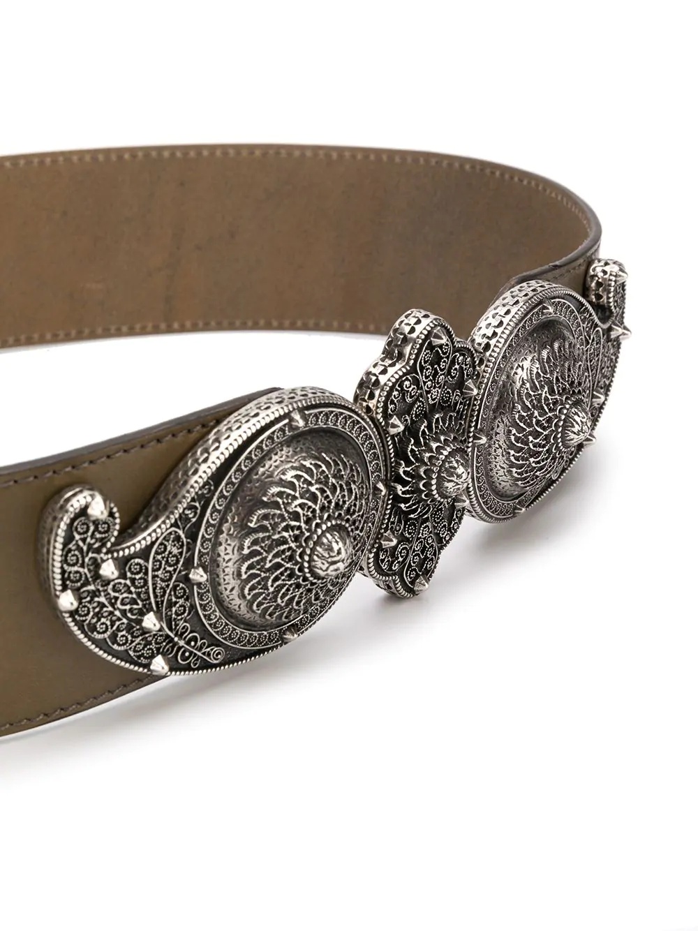 engraved buckled belt - 2