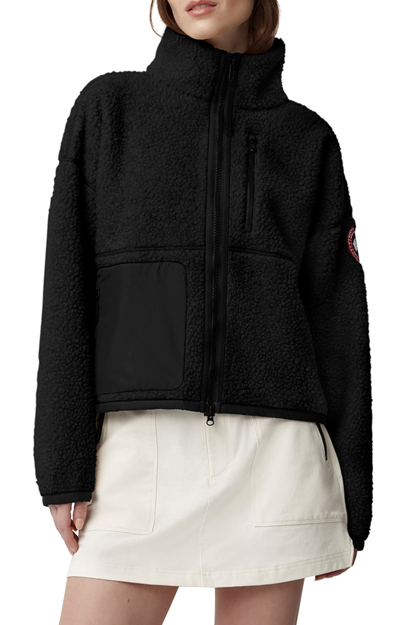 Canada Goose Simcoe Wool Blend Fleece Jacket in Black at Nordstrom - 1