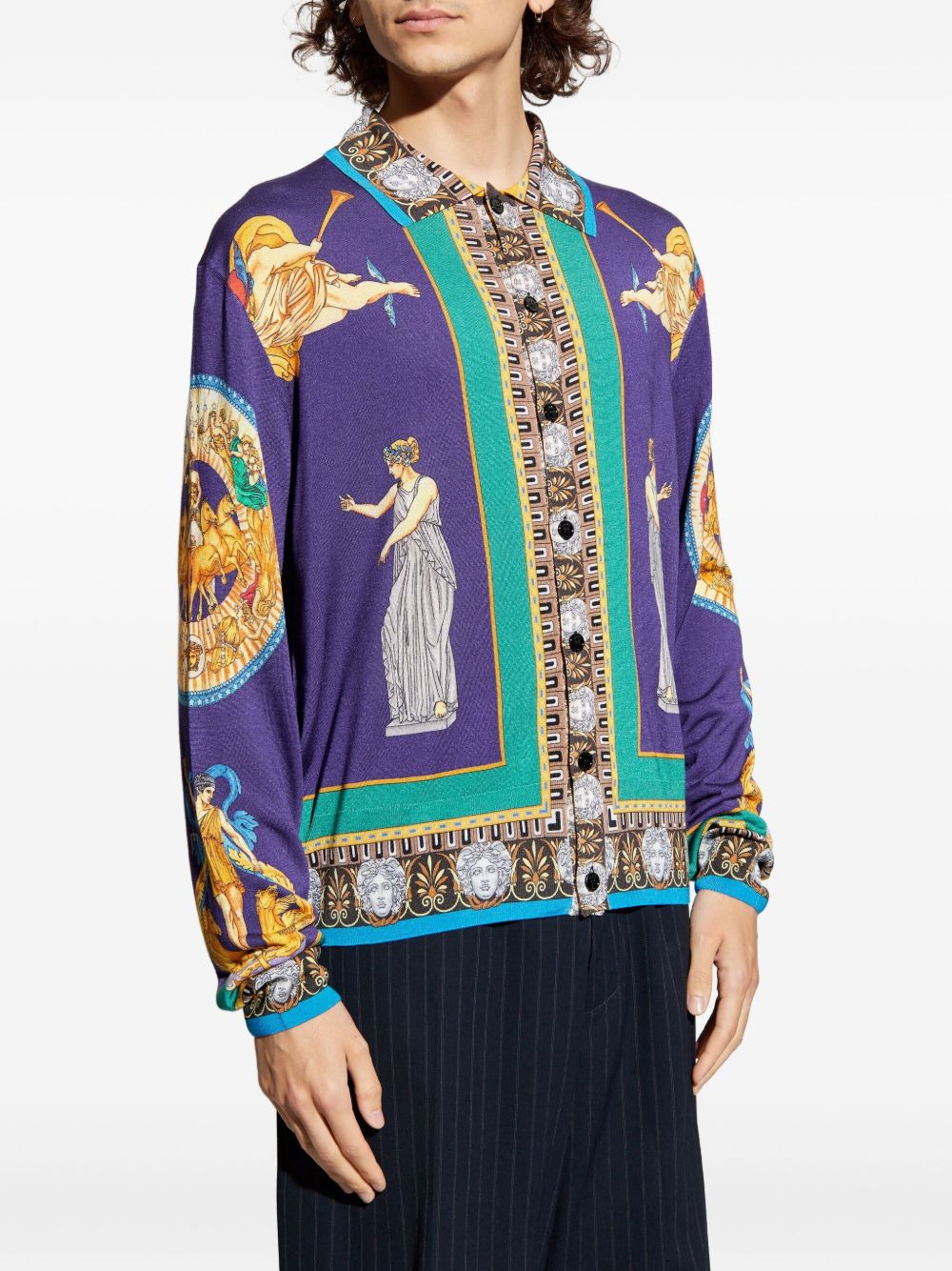 Hall Of Statues silk cardigan - 3