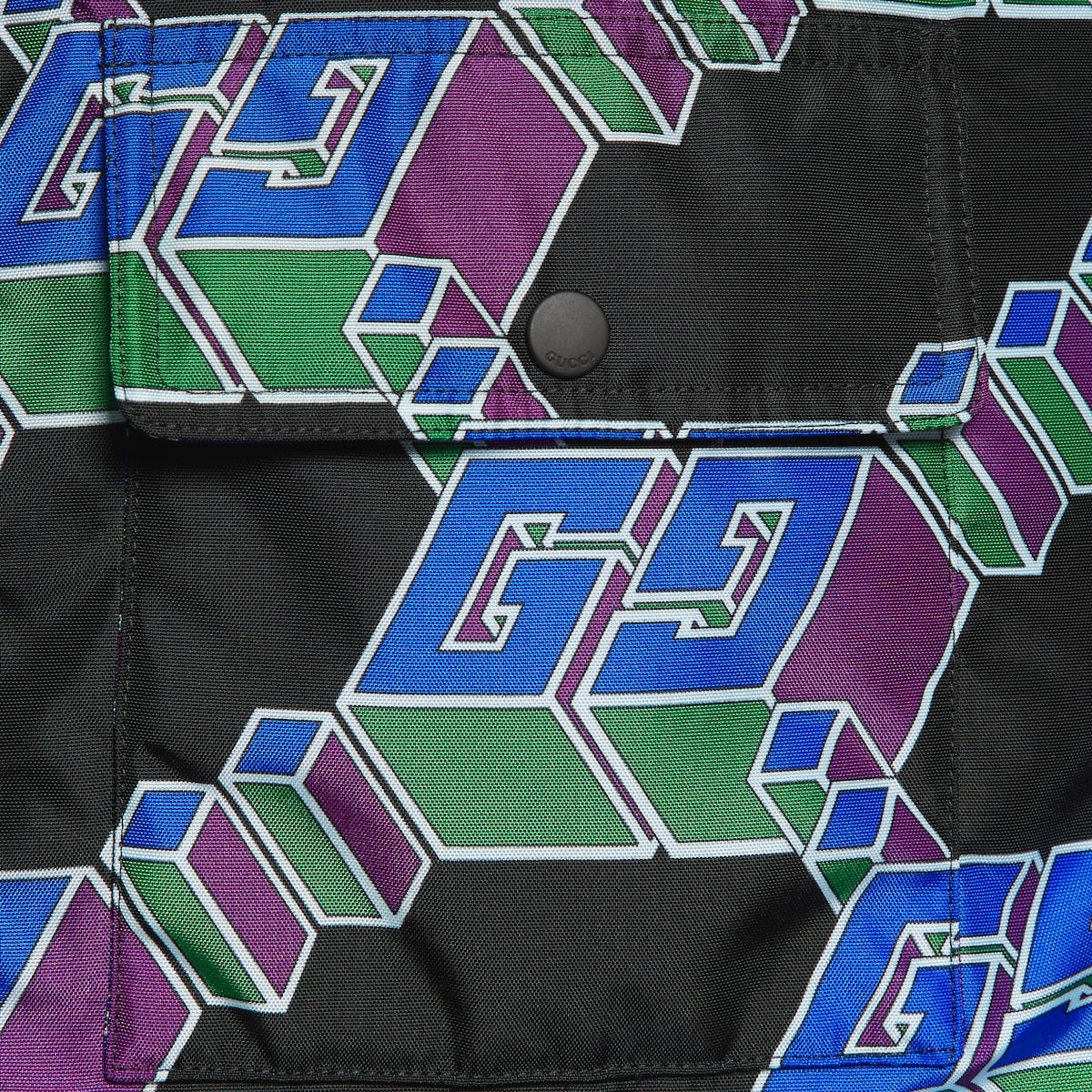 Square GG nylon canvas coat - 4