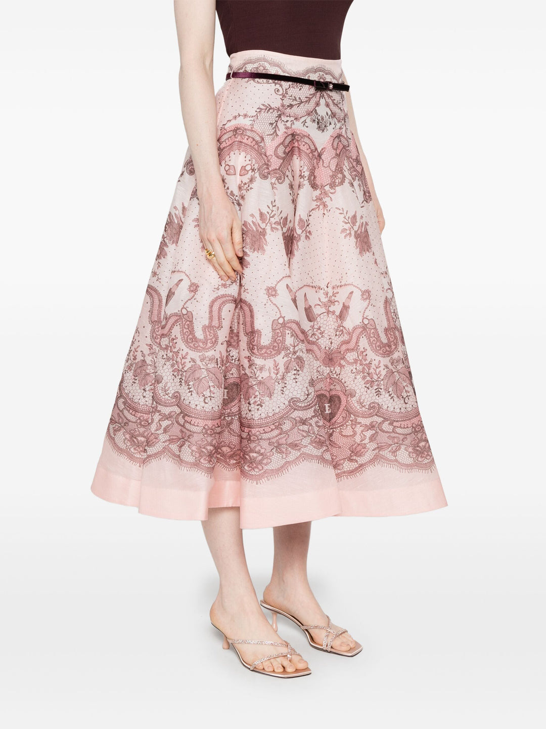 Crush Flared Midi Skirt - 3