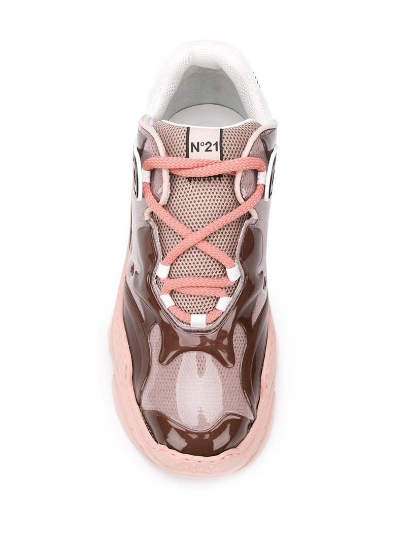 mesh panel low-top sneakers 4