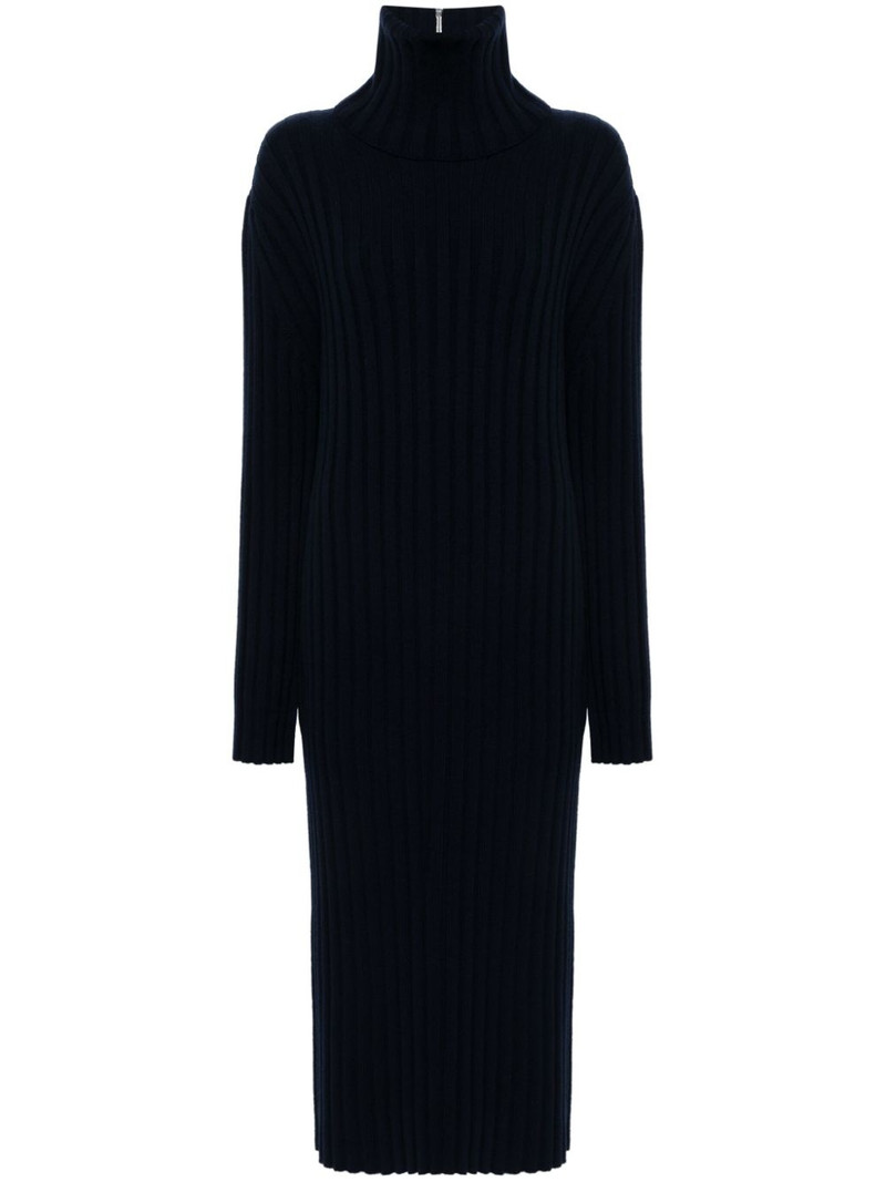 zip-up ribbed-knit dress 1