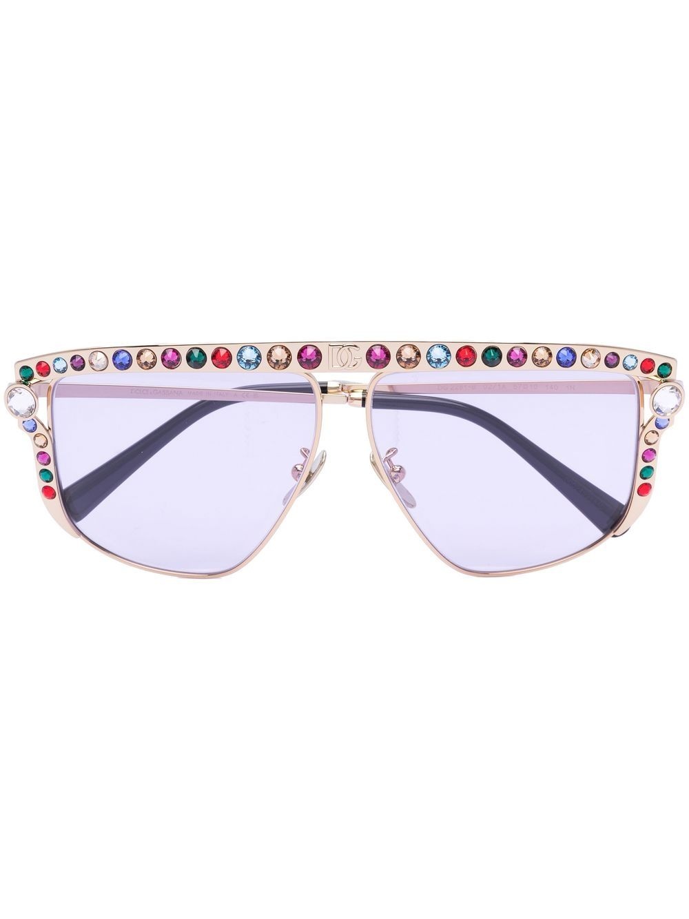 Dolce Embellished Crystal pilot sunglasses - 1