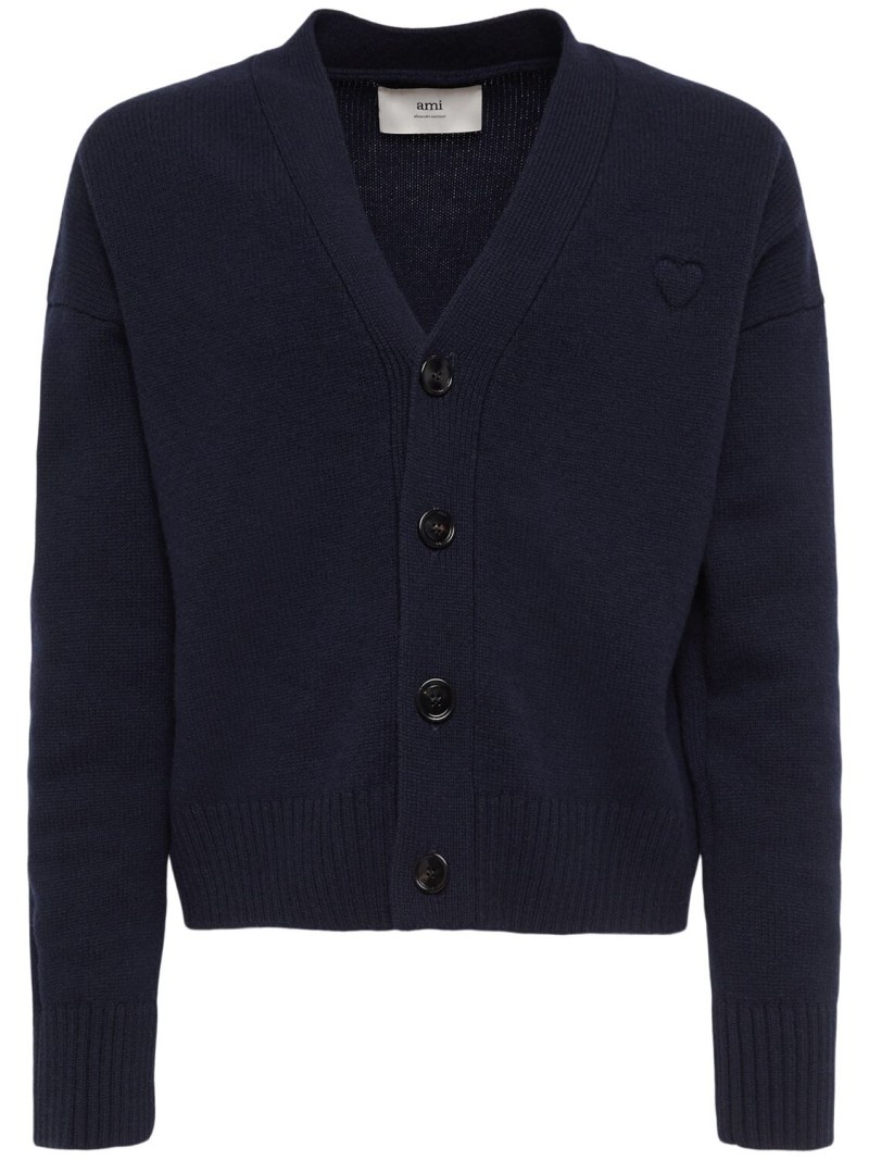 Adc logo wool cashmere cardigan - 1