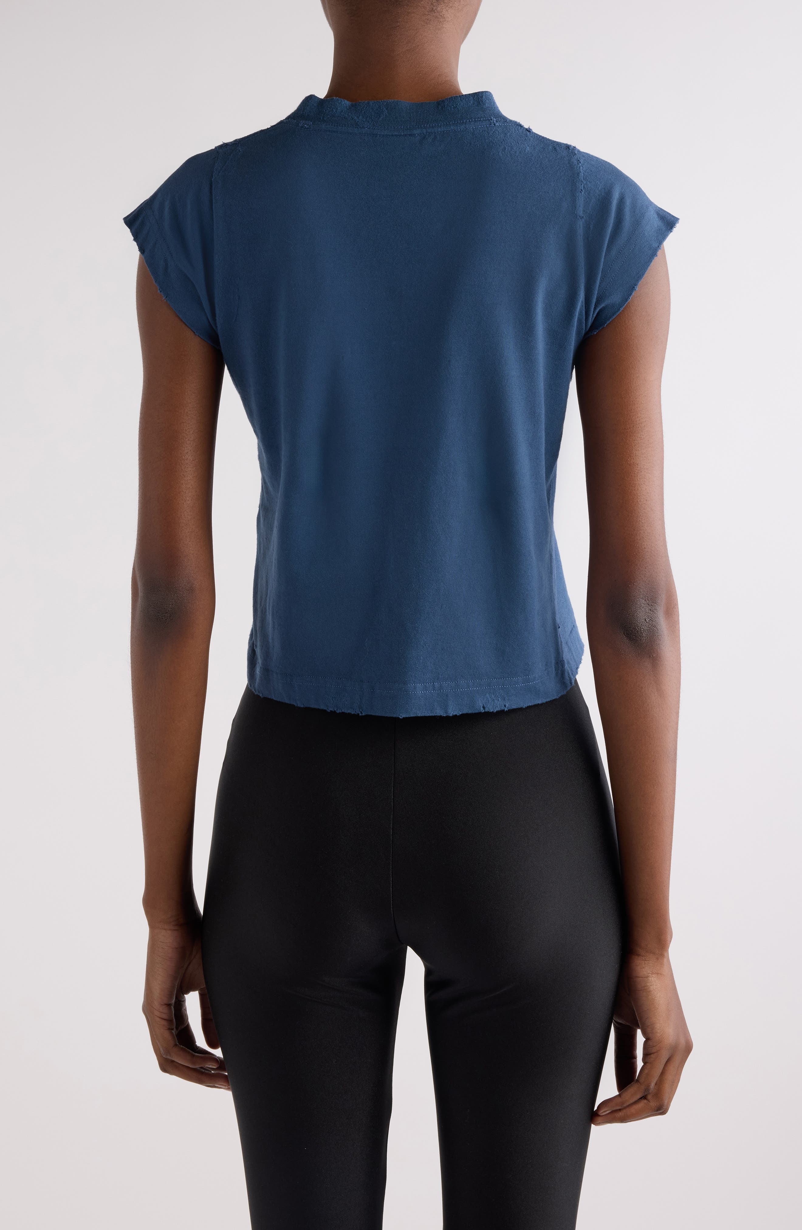 Balenciaga Shrunken Graphic T-Shirt in 5002 Dark Blue at Nordstrom - 2