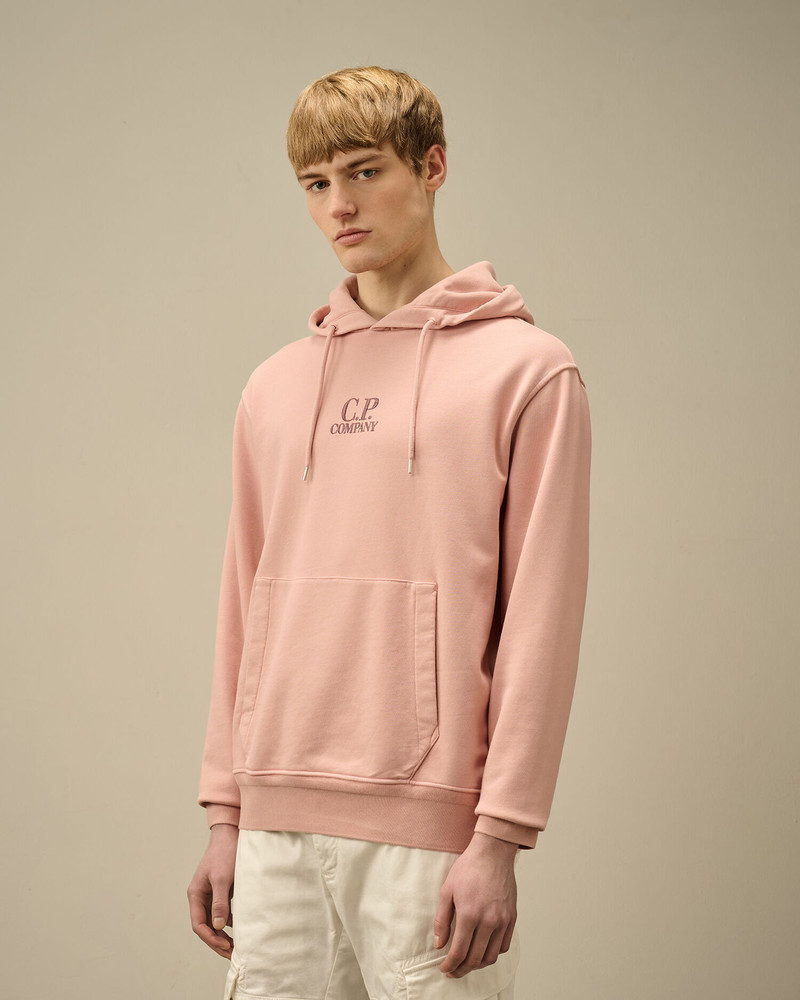 Cotton Diagonal Fleece Resist Dyed Hooded Logo Sweatshirt 3