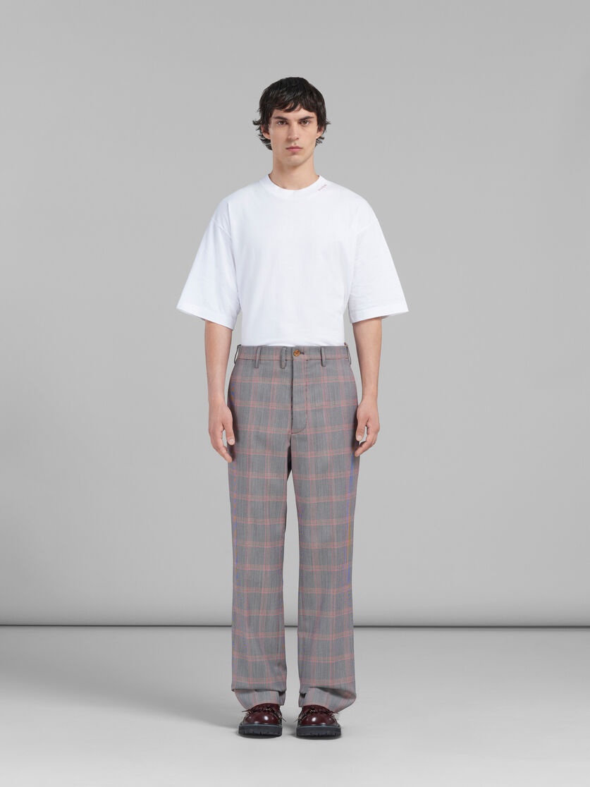 ORANGE CHECKED TECH WOOL CHINOS - 2