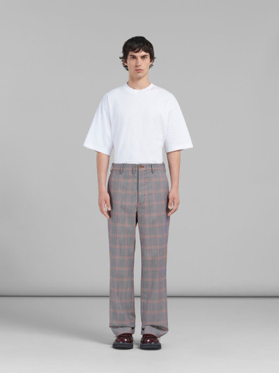 Marni ORANGE CHECKED TECH WOOL CHINOS outlook