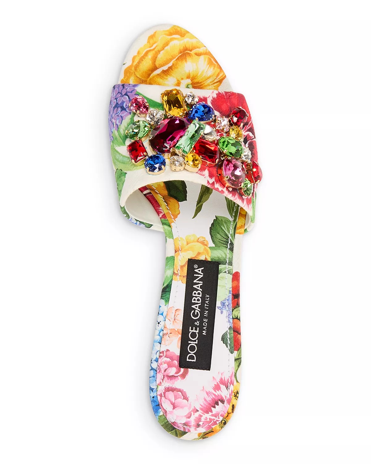 Women's Crystal Embellished Flower Print High Heel Sandals - 4