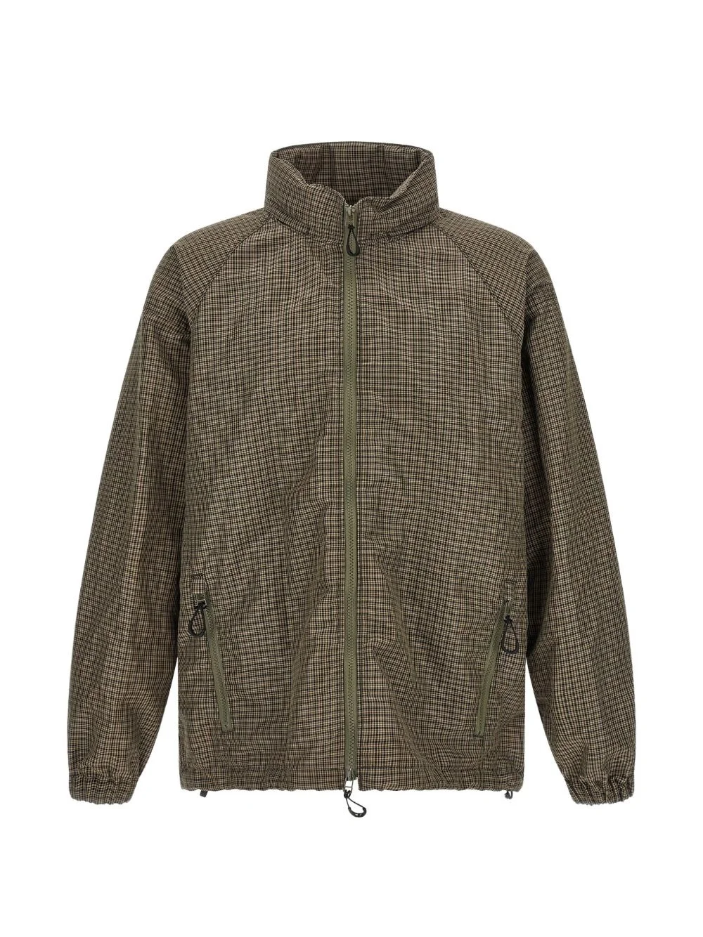 check-pattern zip-up jacket - 1