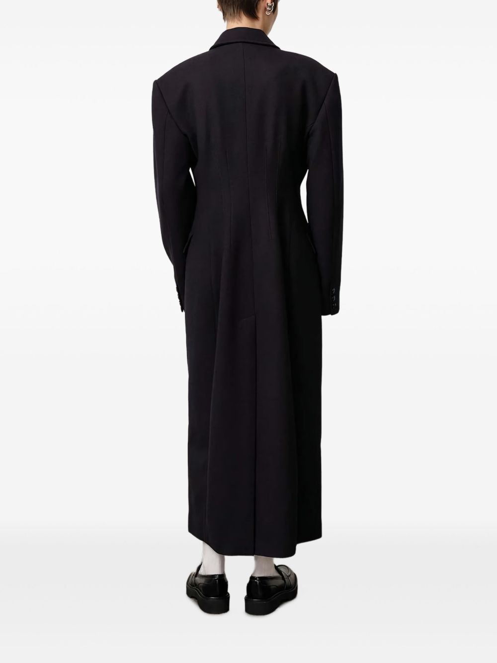 padded-shoulders double-breasted coat - 3