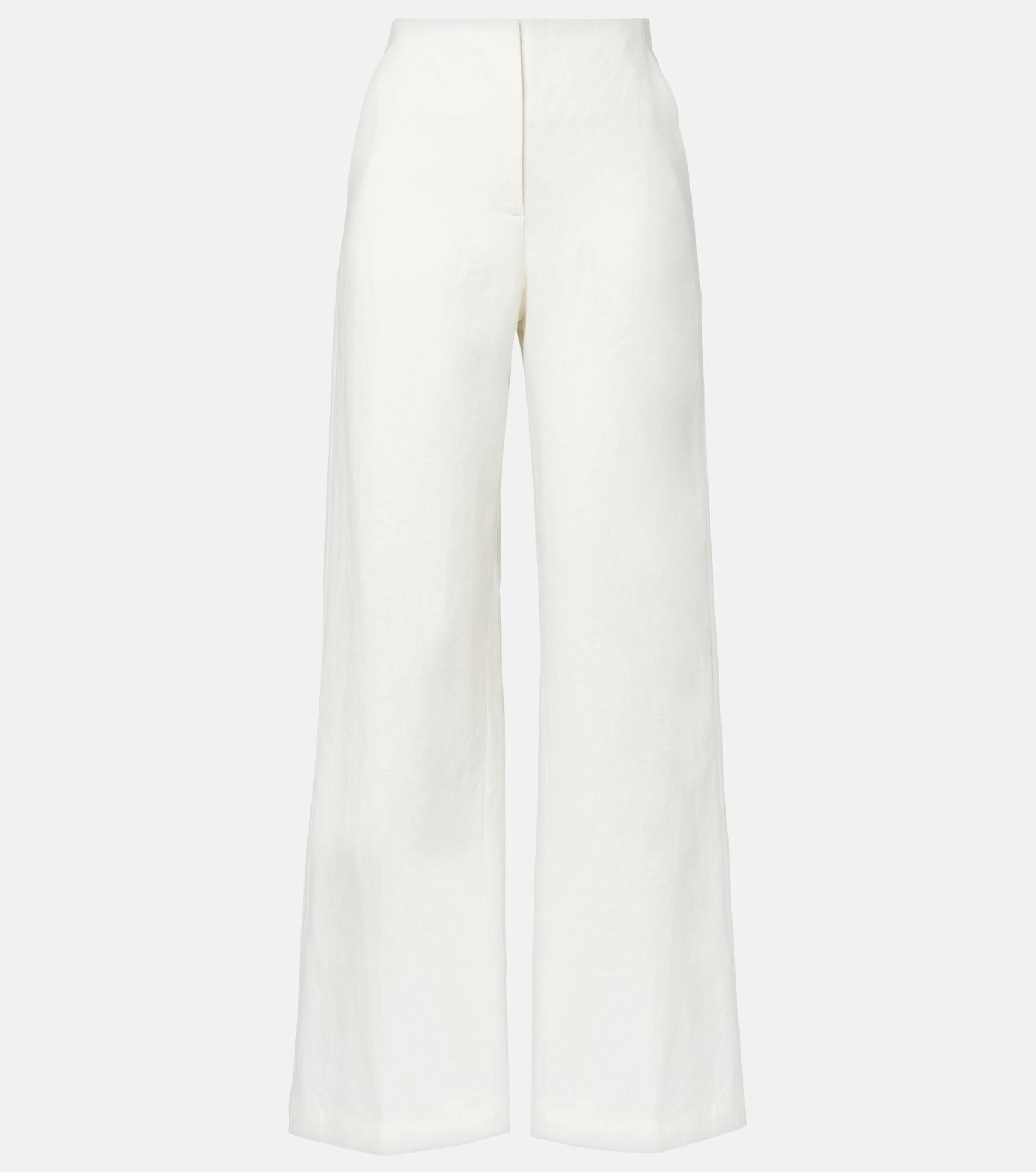 High-rise linen wide-leg pants - 1