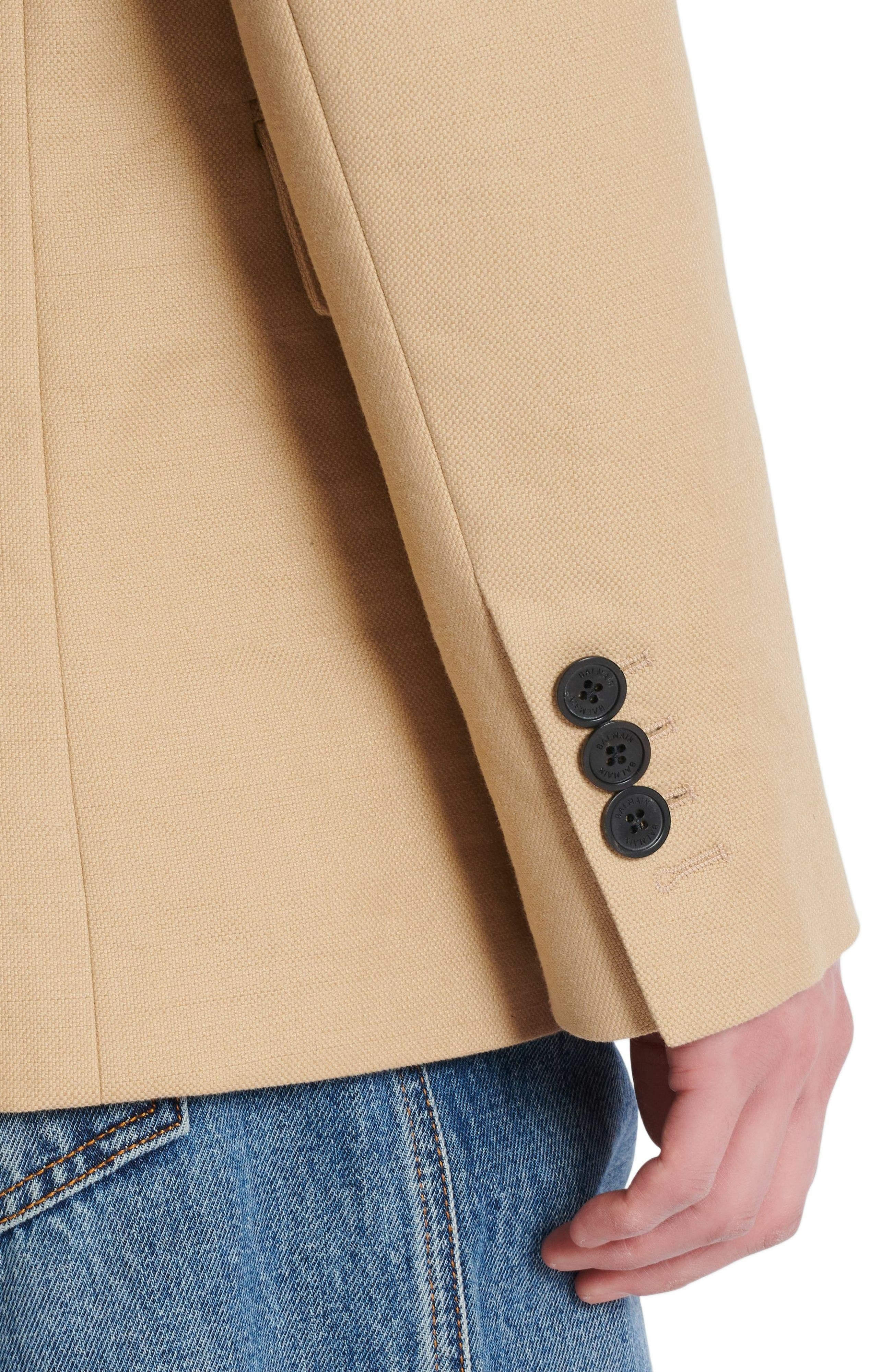 Balmain Canvas 2-button jacket in Beige at Nordstrom - 4