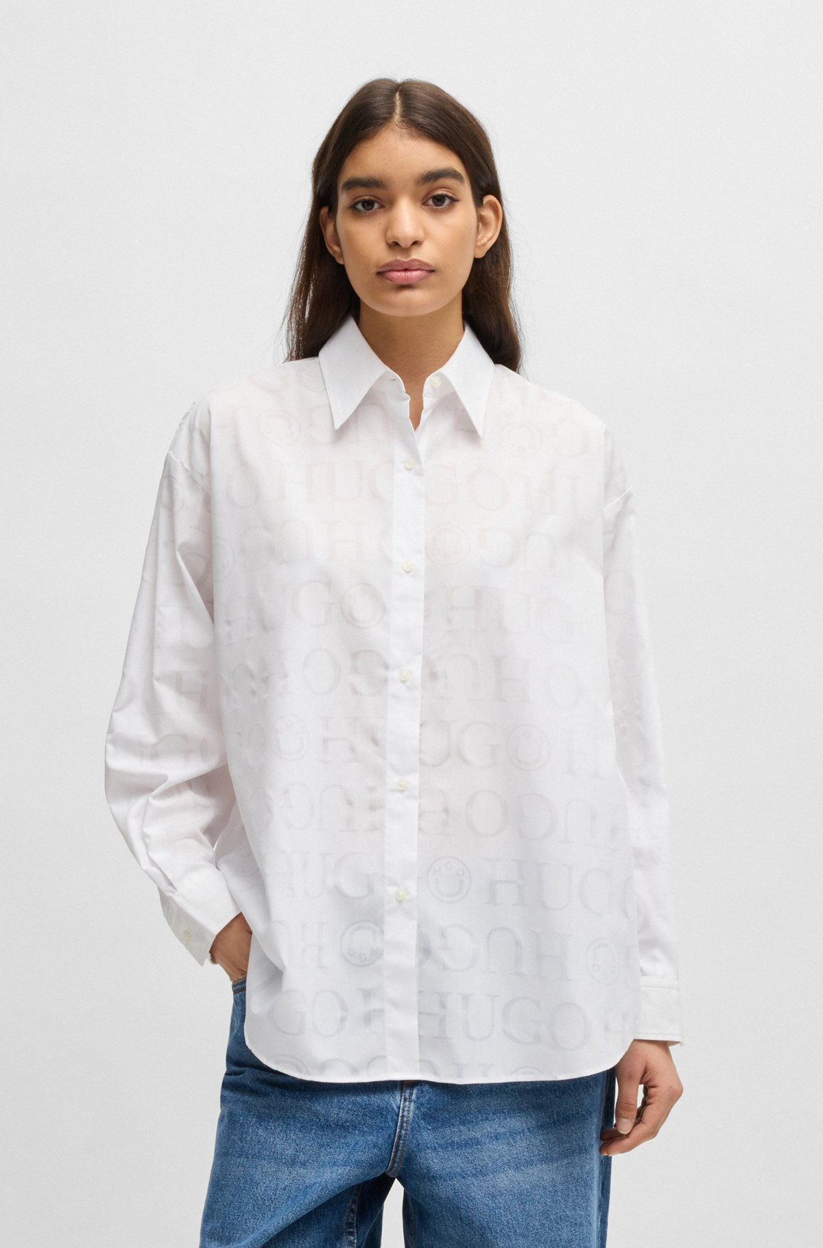 OVERSIZE-FIT BLOUSE WITH DEVORÉ LOGO PRINT - 2