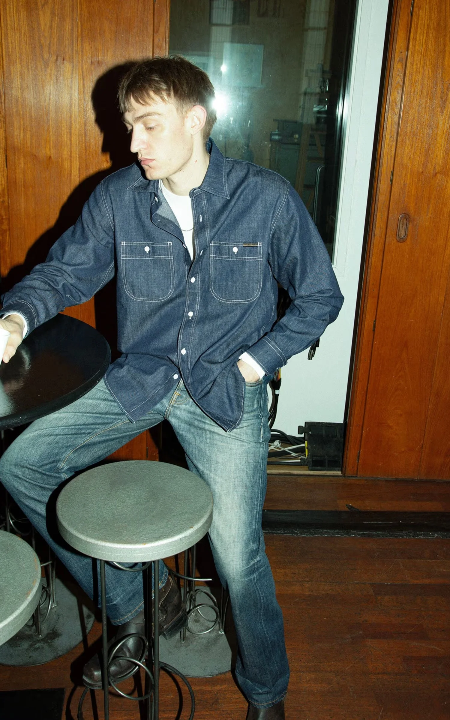 NUDIE JEANS JULIAN DENIM SHIRT RINSED - 1