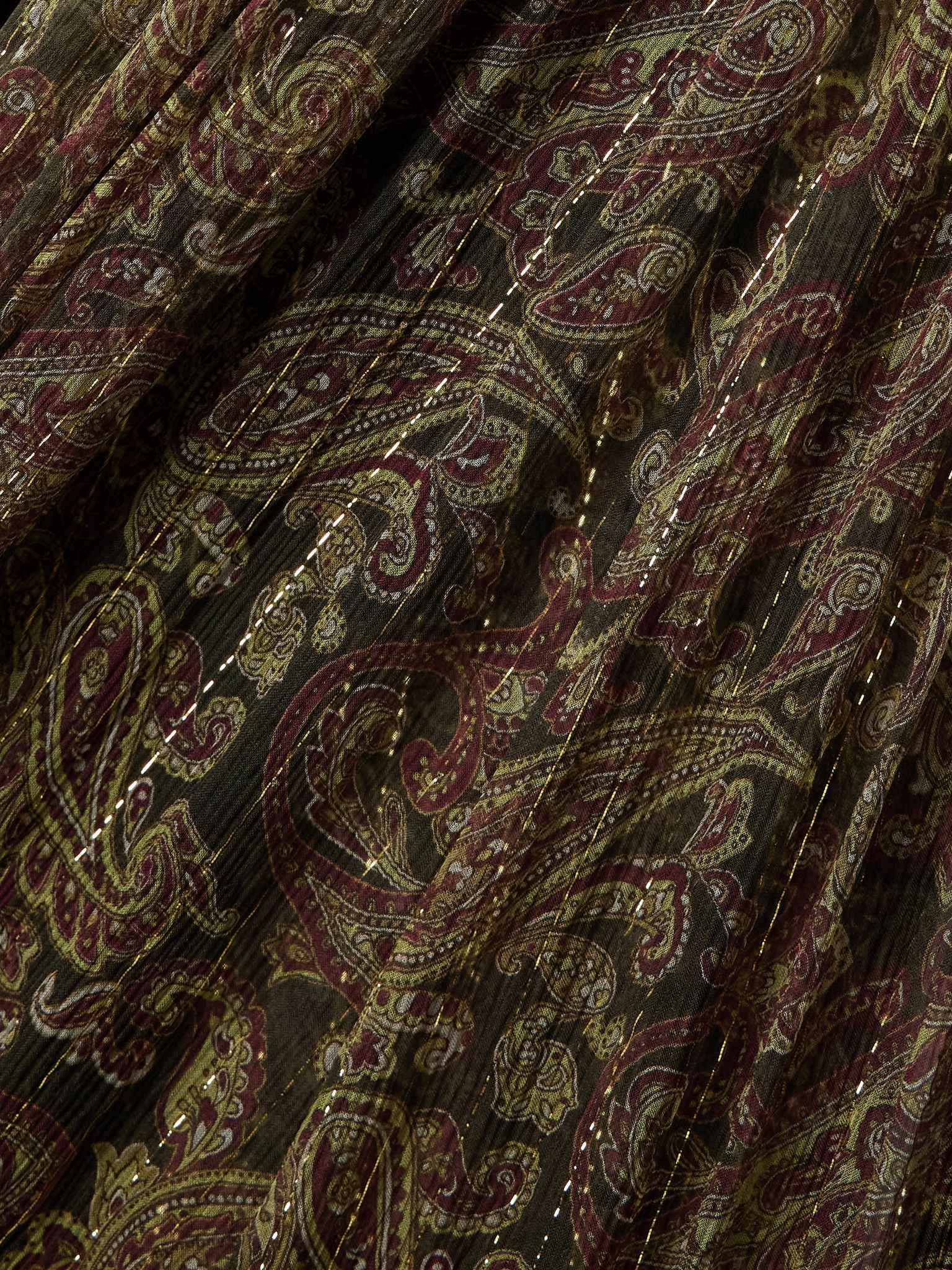 Tiered metallic paisley-print silk-blend crepon maxi skirt Green - 6