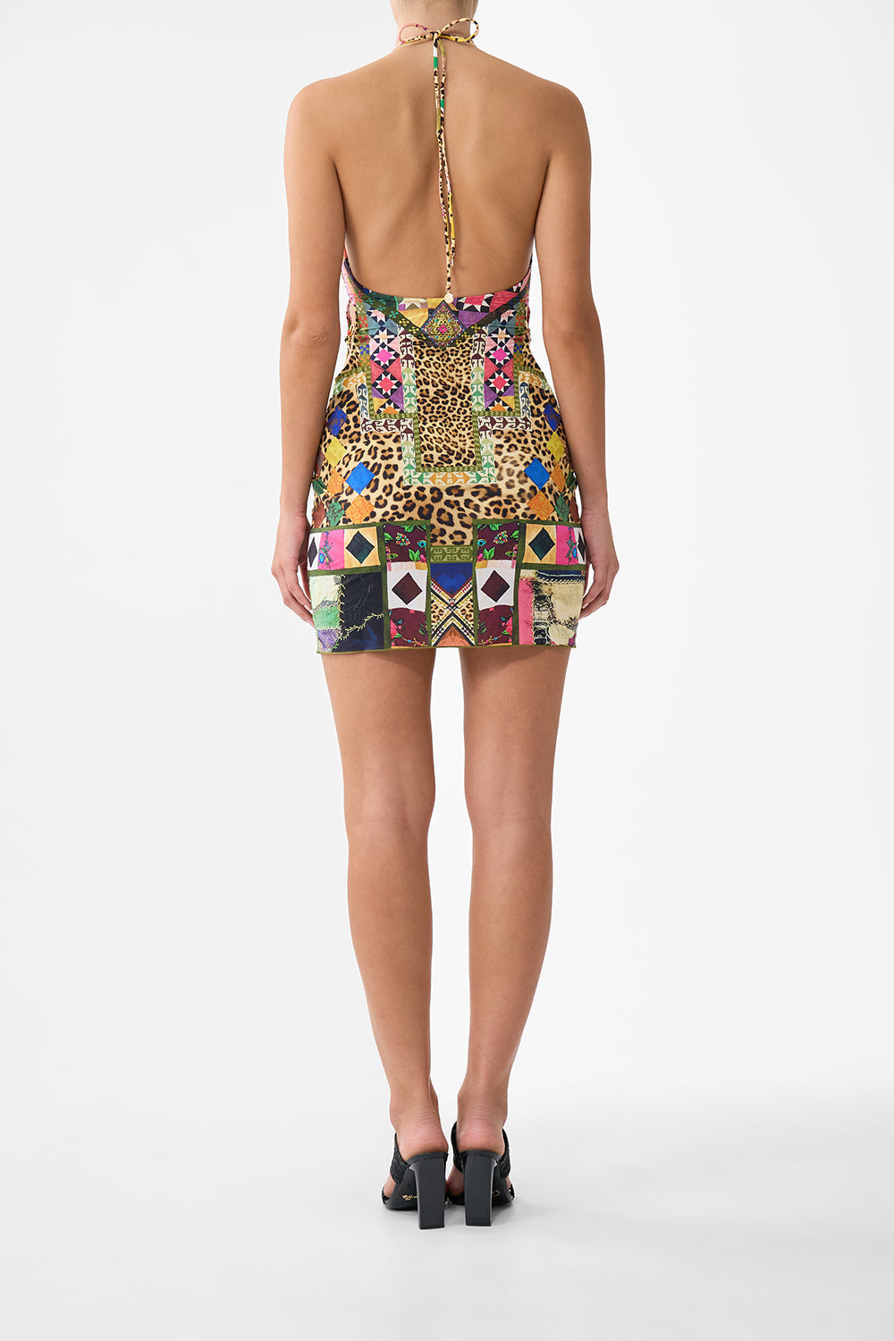 HALTER BEACH MINI DRESS W CUT OUT WAIST TRIM - 3